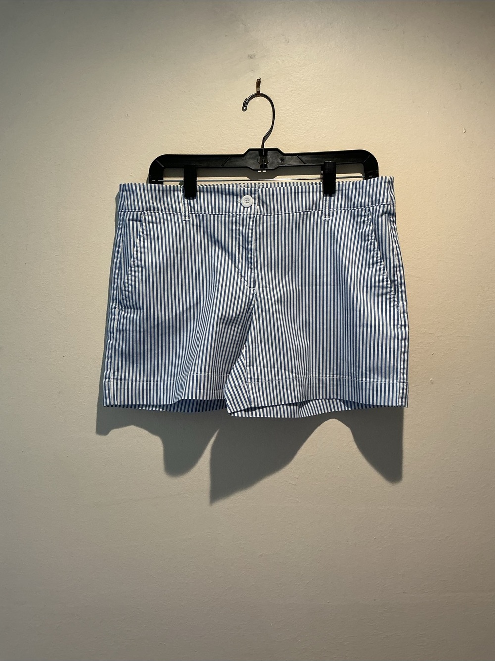Nautica Blue & White Striped Chino Shorts Size 10